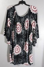 WOMAN'S UNBRANDED 3/4 SLEEVE PULLOVER SHORT GRAY TUNIC DRESS.SZ 3XL