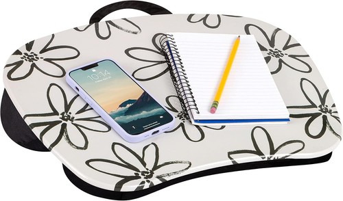Chic Portable Lap Desk with Cushion - Ideal for 15.6" Laptops, Fun Floral Design - Afbeelding 3 van 9