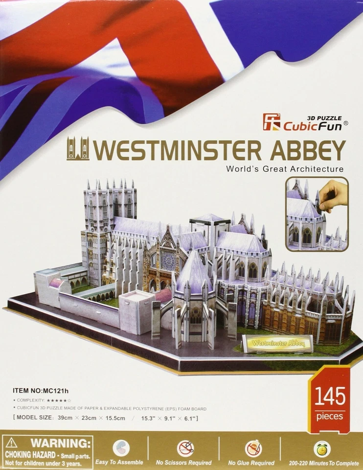 Westminster Abbey Cubic Fun 3D Puzzle 145 Piece Sealed - Image 2 of 4