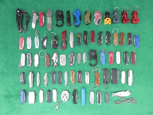 Large Lot x71 Small Folding Utility Pocket Knives Nite Ize Kershaw Cat Zippo TSA