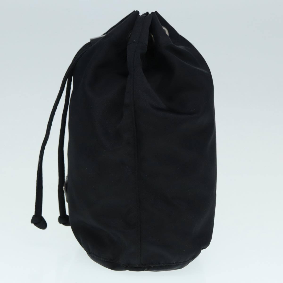 PRADA Drawstring Pouch Nylon Black Silver Auth ac3236 | eBay