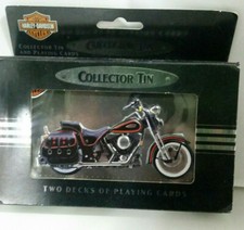Harley Davidson Motorcycle Collector Tin-Two Decks Playing Cards-1998-New in pkg