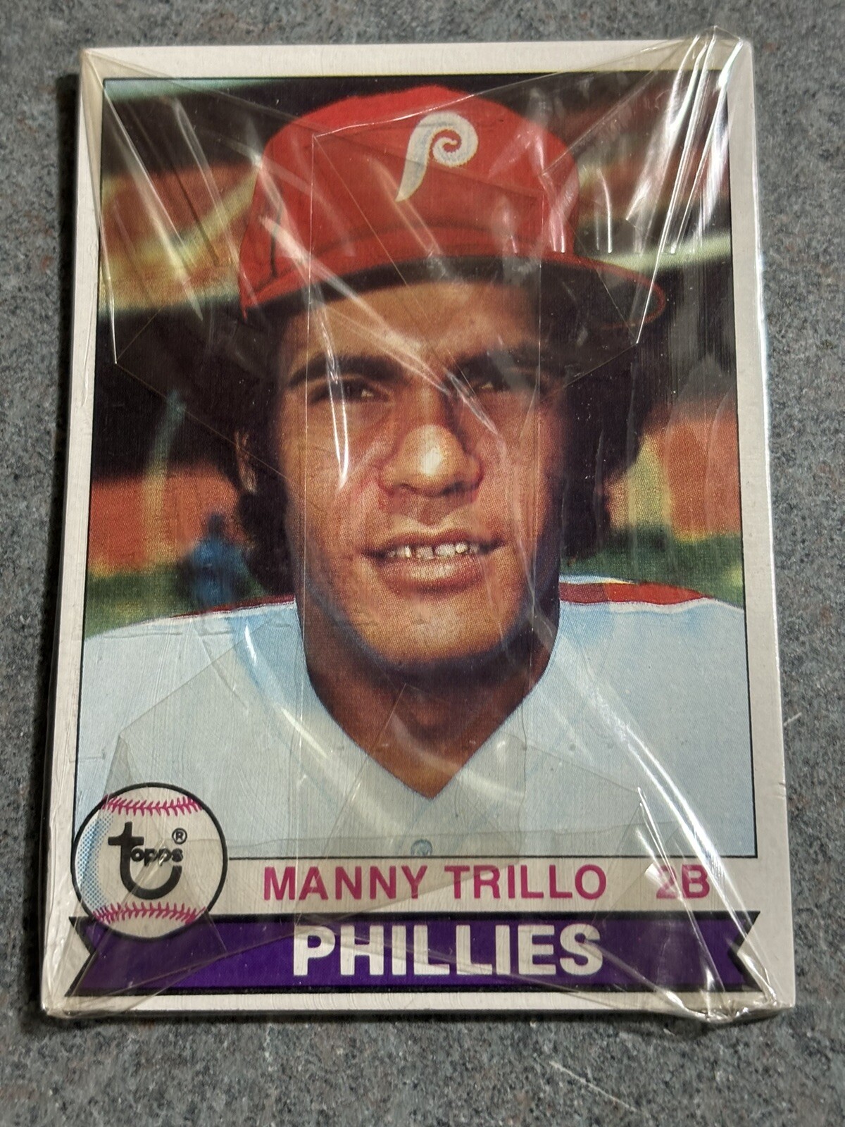 1979 TOPPS PHILADELPHIA PHILLIES BURGER KING CELLO PACK MANNY TRILLO SHOWING