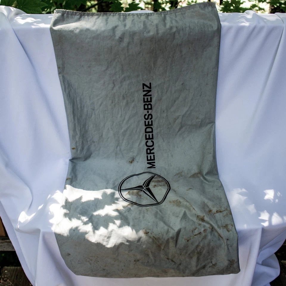 MERCEDES BENZ Rare Vintage 1980's Gray Black Drawstring Duffle Bag 13.5"L x 17"W - Image 4 of 4