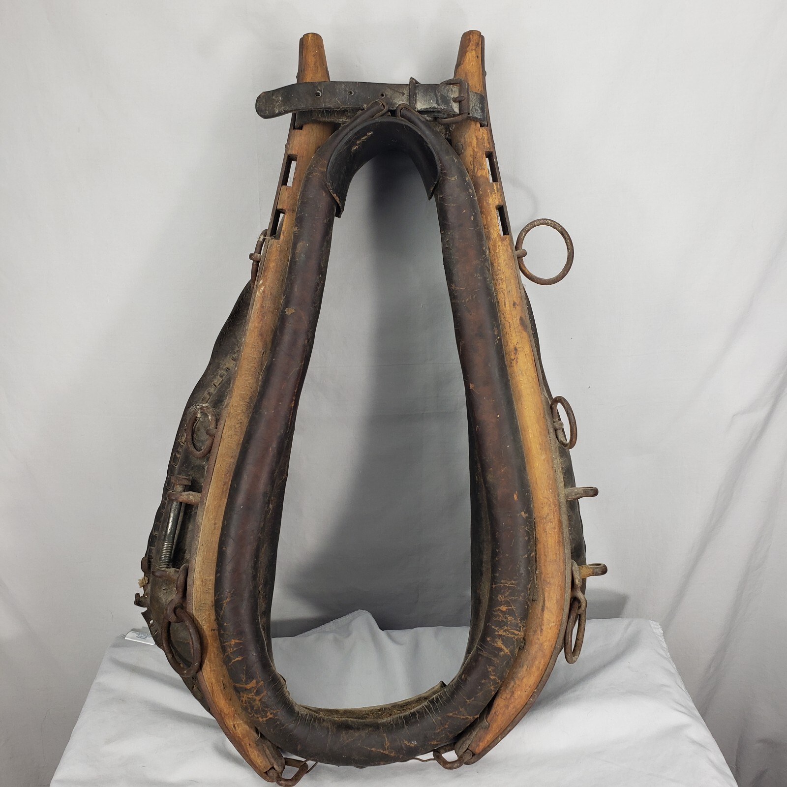 Vintage Antique Leather Horse Harness Collar Hames Rustic Western Farm