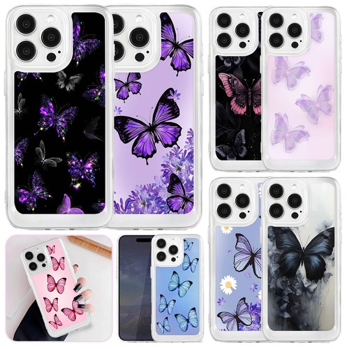 Butterfly Pattern Phone Case Soft Bumper Cover For iPhone 16 Pro Max 15 14 13 12