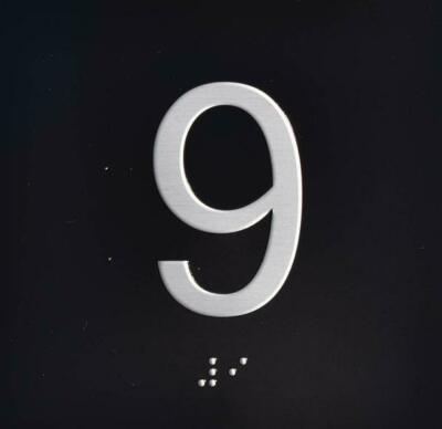 9TH Floor Elevator Jamb Plate Sign with Braille and Raised Number-......ref0420
