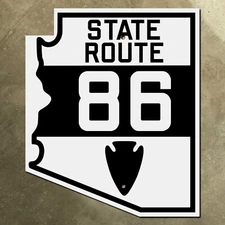 Arizona state route 86 highway marker road sign 1935 Tucson Why I-10