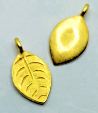 12 pieces - Tibetan Gold Tone Leaves Drops Charms Pendants Dangles TGL270