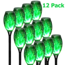 12 Pack Solar Flame Lights Outdoor Solar Flickering Flame Pathway Lights Lantern