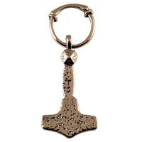 Bronze Replikat Wikinger Thorhammer Fund Birka MjöLnir Hammerring Lederband