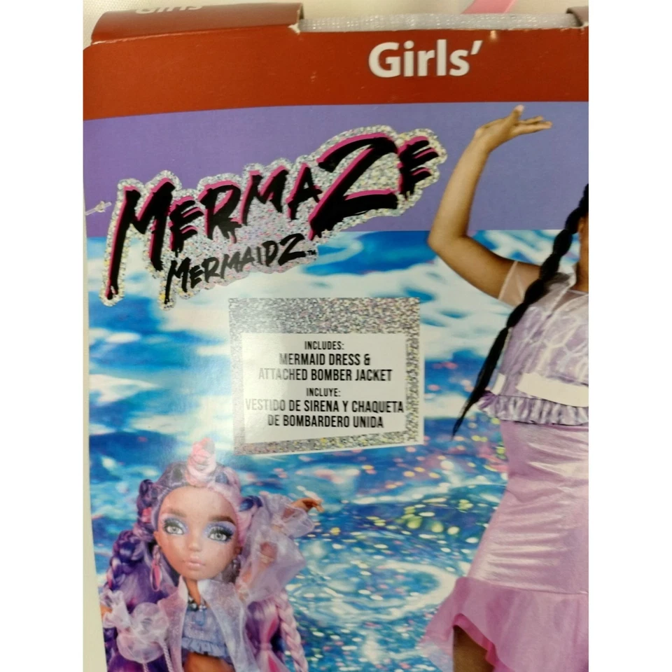 Fantasia de vestido sereia e jaqueta bombardeiro Mermaze Mermaidz meninas M (7/8) KISHIKO - Imagem 3 de 4
