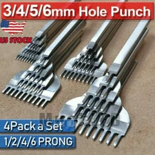 3/4/5/6mm Leather Craft Pricking Iron Graving Stitching Chisel Hole Punch Tools