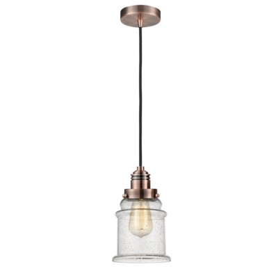 Innovations W Canton 2H Mini Pendant, AC Seedy/Bell/BK - 100AC-10BK-2H-AC-G184