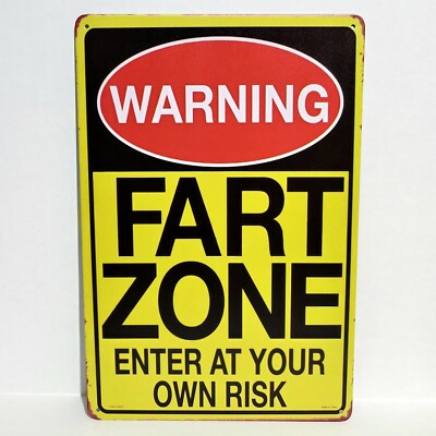 Warning Zone Enter Risk Funny Rustic Vintage Metal Tin Signs Man Cave Garage