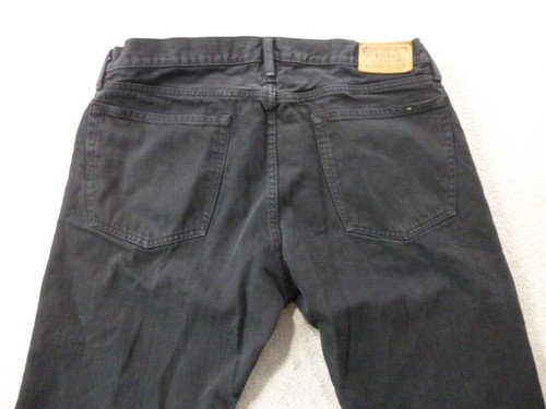 Polo Ralph Lauren Jeans Mens Size 36x30 Classic Fit Straight Black Denim Grunge - Picture 4 of 17