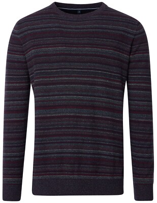 Casa Moda Pullover Rundhals Ausschnitt Streifen rot