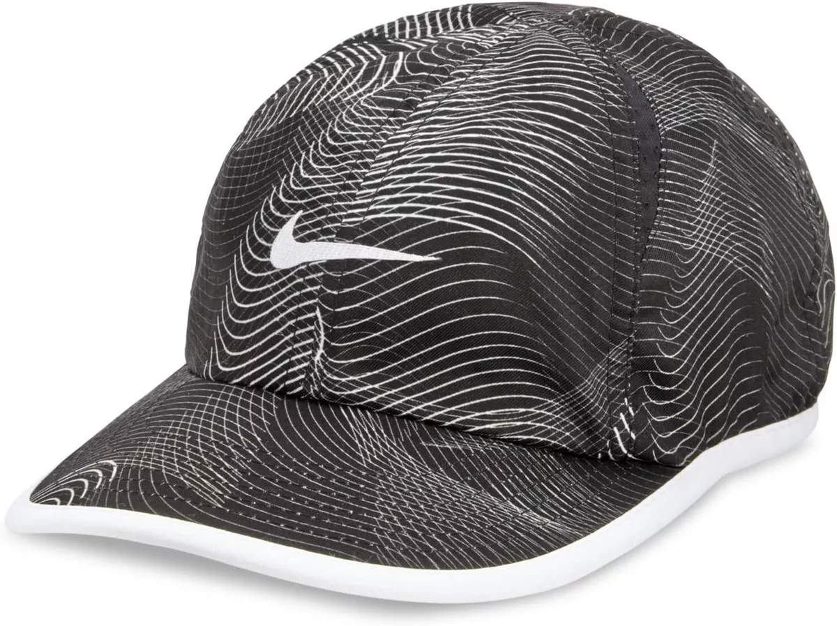 lidenskabelig smukke erindringer Nike KIDS Featherlight Dri-FIT Hat Cap Black/White Wave Lines Strapback,  4/7 NWT | eBay