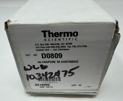 Thermo Fisher Deionisator Kartuschen Wasseraufbereitungsfilter D0809 EXP 3/2013