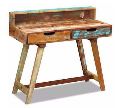 Vintage Retro Desk Mid Century Style Wood Writing Table Office Furniture Rustic 759548948946 Ebay