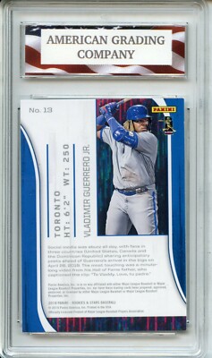 2019 Panini Rookies & Stars #13 Vladimir Guerrero Jr. Rookie AGC