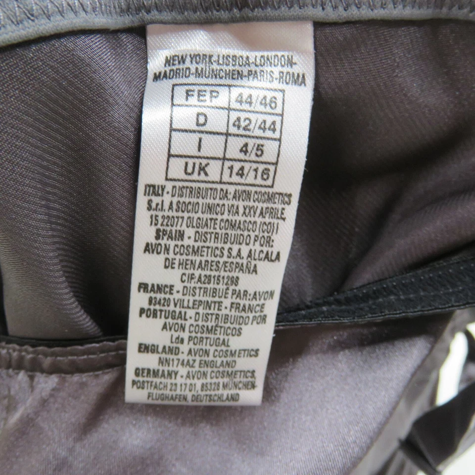 Sexy Corsé Bustier Camisola Top Mediano Años 90 Retro Avon Gris Satinado Foto 3 de 4