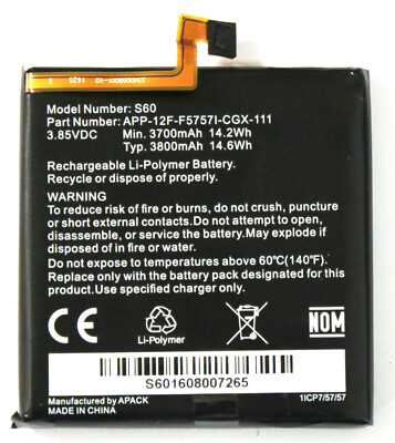 OEM CATERPILLAR CAT S60 REPLACEMENT BATTERY APP-12F-F5757I-CGX-111 3800mAh 3.85V