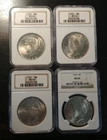 LOT of FOUR 1925 Silver Peace Dollar Coins All NGC Certified MS64