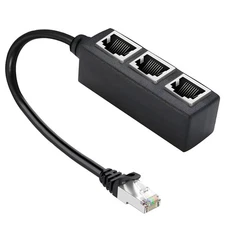 RJ45 Ethernet 1 to 3 Ports LAN Splitter Adapter Cable Network Connectors