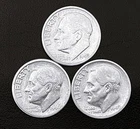 1949  P-D-S 10c SILVER Roosevelt Dimes,  Year Set.   Nice, Full Rims.  (R256)