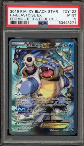 Pokemon Blastoise EX Red & Blue Black Star Full Art Promo XY122 PSA 9 Mint