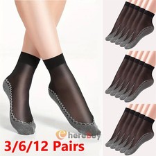 3-12 Pairs Women's Ankle High Sheer Socks