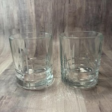 Set of 2 VTG Canadian Club Whiskey Embossed Bottom Low Ball Rare 4" Tall GREAT