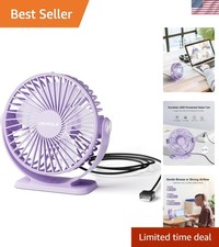 USB Powered Mini Desk Fan: Portable 5.1 Inch Fan with 3 Speed Settings in Purple