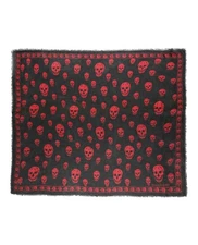 Alexander McQueen Mens Skull Print Silk Scarf