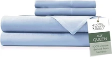 Hotel Sheets Direct 100% Viscose Derived from Bamboo Sheets QUEEN Blue - Cooling