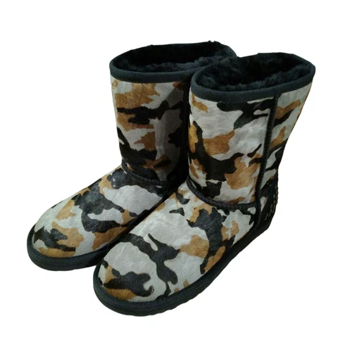 UGG Boots W Rowland Camo Black Calf Hair Studded Size US 5 Deadstock Not Used