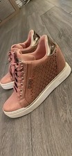 GUESS Pink Lace Up Lightweight Low Top Sneaker with Metallic Accents