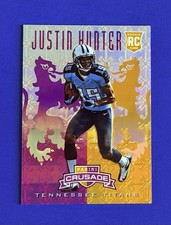 2013 Rookies & Stars Justin Hunter Titans Crusade Purple Rookie Card #15; #d /49. rookie card picture