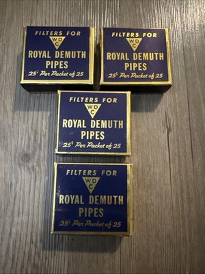 Vintage 1934 1935 WDC Royal Demuth Pipe Filter Lot Of 3 Packs Of 25 + Partial