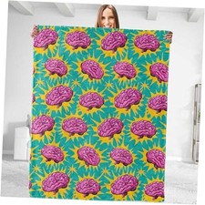 Funny Theme Throw Blanket - Plush, Soft, Comfy, Lightweight, 50in 60in Brain