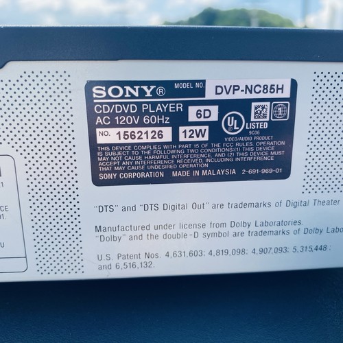 Sony DVP-NC85H HDMI CD/DVD Player 5-Disc DVD Changer • Tested & WORKS - Picture 5 of 5