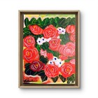 Original art 14 X 11 Nice Roses CANVAS Colorful Modern Art Acrylic Painting