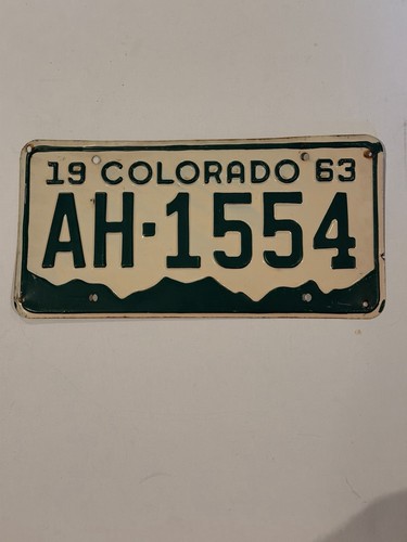 1963 Colorado License Plate Ah-1554