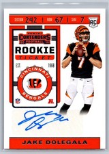 2019 Panini Contenders #298 Jake Dolegala Rookie RC AUTO Rookie Ticket Bengals