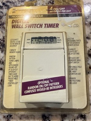 Intermatic SS5C Timer Wall Switch Digital Programmable 24 Hour 4 On/Off Settings