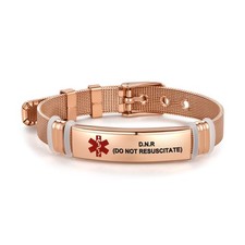 Medical Alert DNR Do Not Resuscitate Bracelets for Women Men Adjustable Stainles