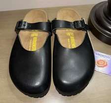 New with tag BIRKENSTOCK Rosemead smooth black leather clogs shoes 37 US 6 M/N