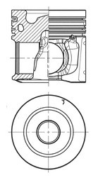 KOLBENSCHMIDT Kolben mit Ringen und Bolzen 0126/00 04912470 TCD7.8L6