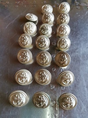 Nachlass Konvolut Marine Knöpfe Assmann 24 mm Silber Alt , Original